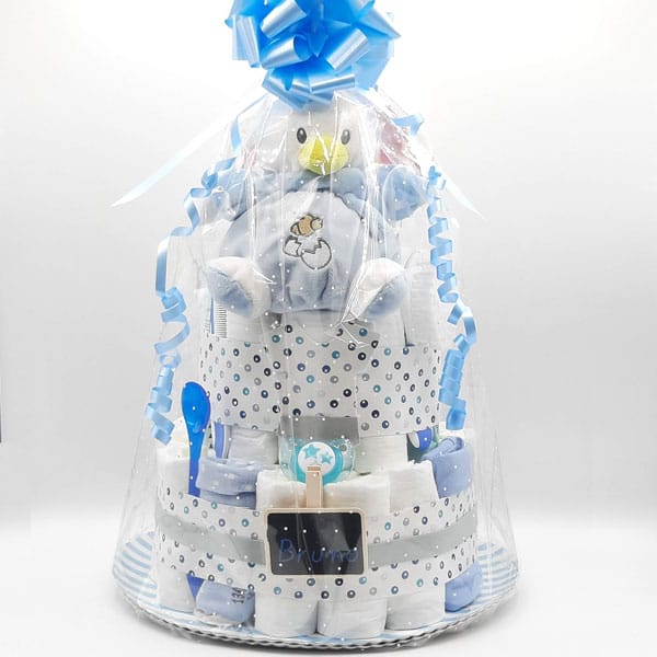 Tarta Pañales 3 Pisos Complementos Azul