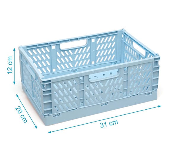 Caja plegable azul claro de 31 x 20 x 12 cm
