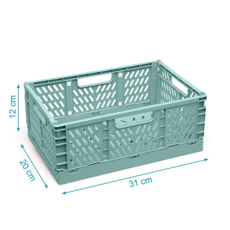 Caja plegable verde menta de 31 x 20 x 12 cm