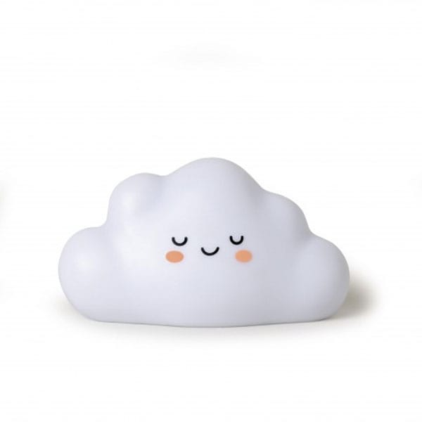 Lámpara quitamiedos infantil con forma de nube sonriente blanca