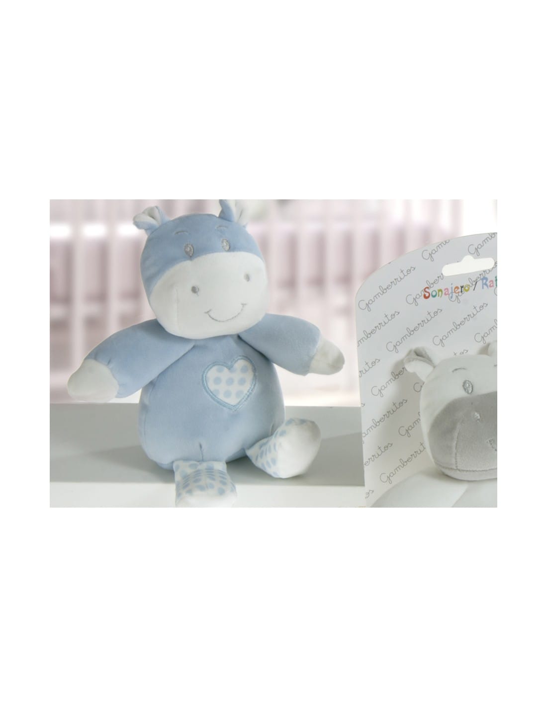 Hipopótamo de peluche azul de la tarta de pañales Complementos Azul